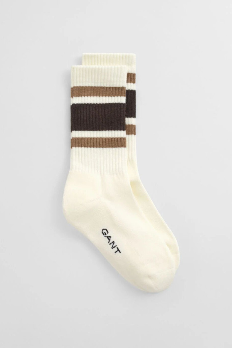 E-shop PONOŽKY GANT STRIPE SPORT SOCKS CREAM