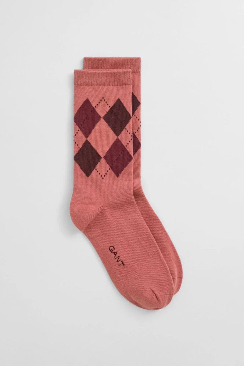 E-shop PONOŽKY GANT ARGYLE CHECK SOCKS FADED BRICK