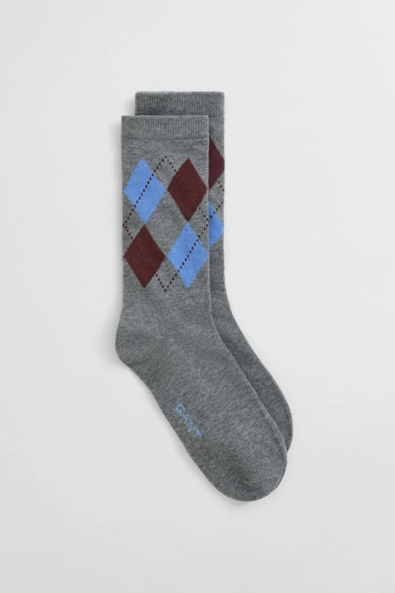 E-shop PONOŽKY GANT ARGYLE CHECK SOCKS CHARCOAL MELANGE