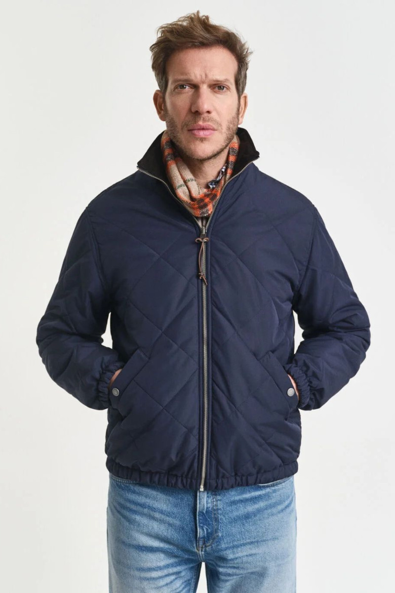 BUNDA GANT REVERSIBLE STAND-UP COLLAR JACKET EVENING BLUE