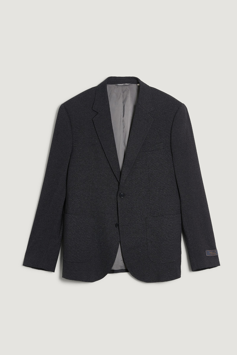 E-shop SAKO GANT TWO-TONE JERSEY PIQUE BLAZER ANTRACIT MELANGE