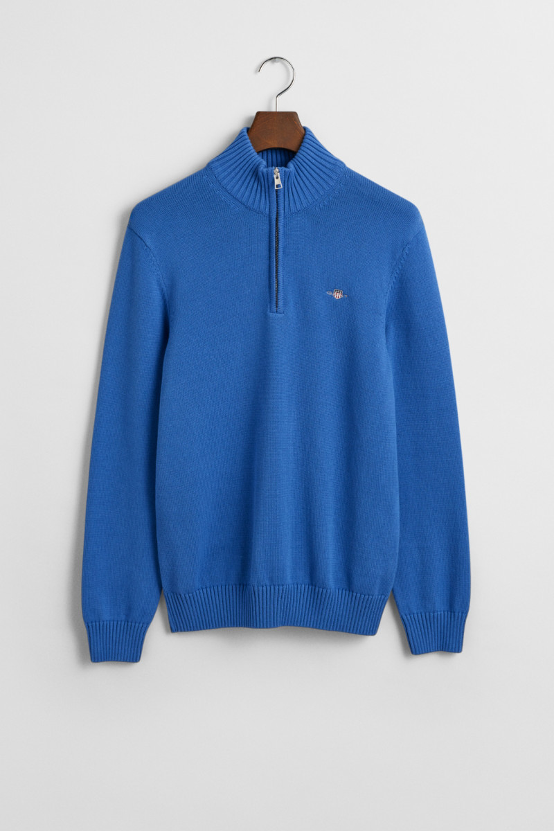 E-shop SVETR GANT CASUAL COTTON HALF ZIP RICH BLUE