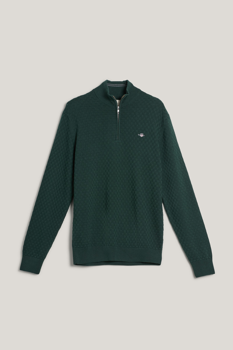 E-shop SVETR GANT MICRO TEXTURE HZ TARTAN GREEN