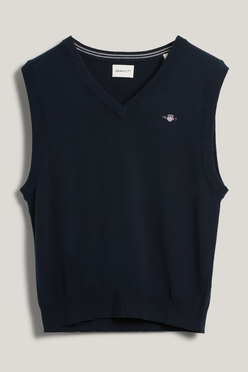 VESTA GANT CLASSIC COTTON VEST EVENING BLUE