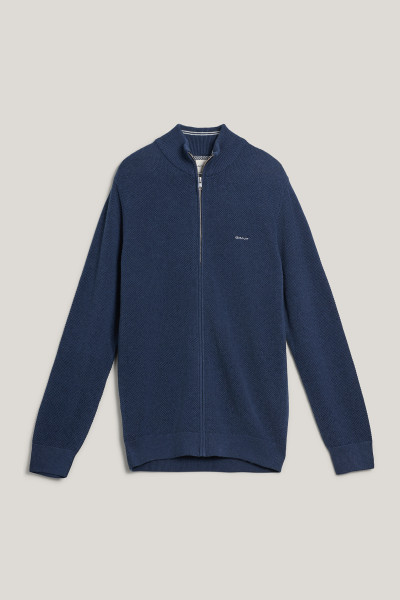 SVETER GANT COTTON PIQUE ZIP CARDIGAN - Fotografia č. 1