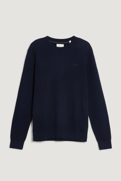SVETER GANT TEXTURED COTTON MERINO C-NECK - Fotografia č. 1