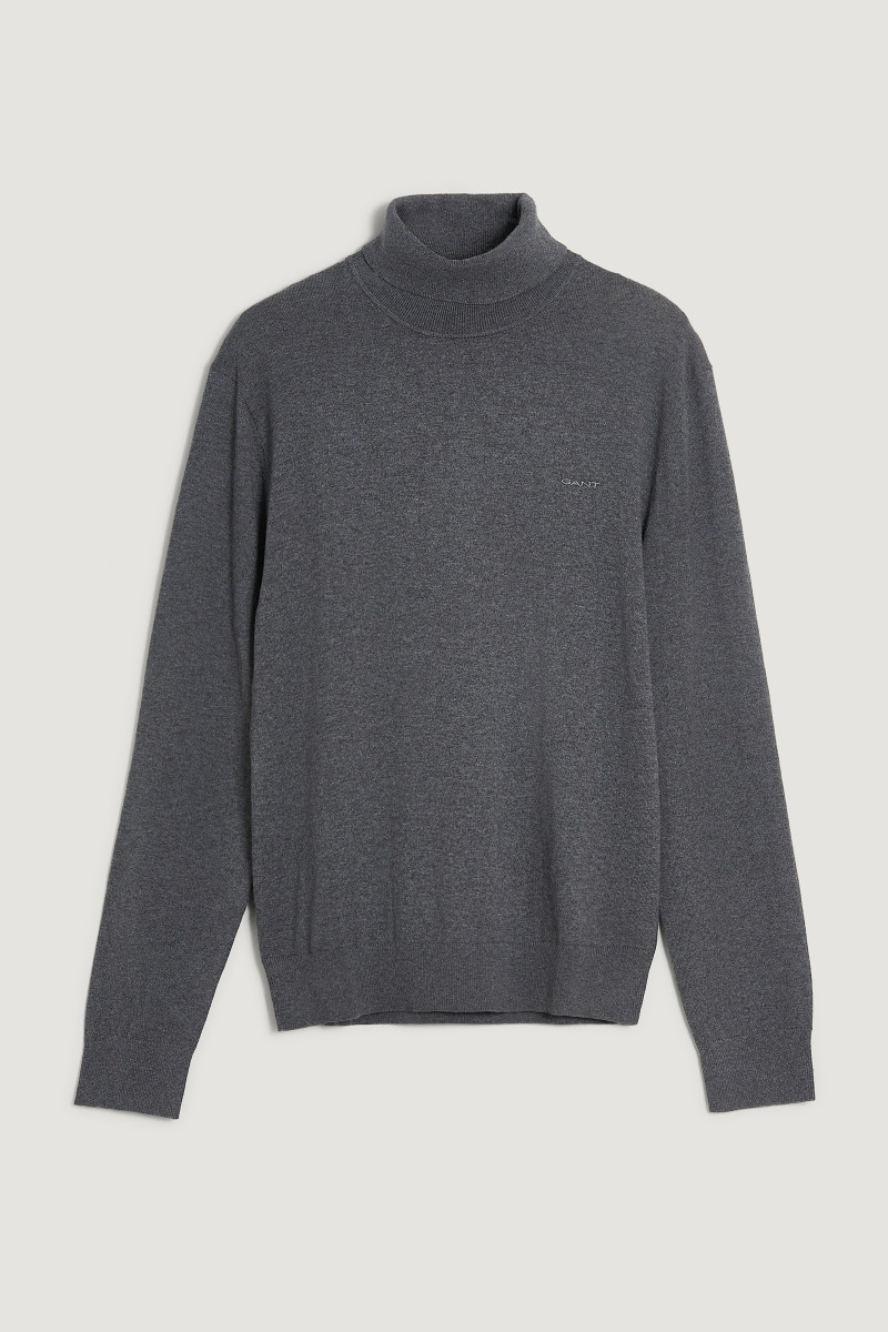 ROLÁK GANT COTTON CASHMERE TURTLENECK CHARCOAL MELANGE