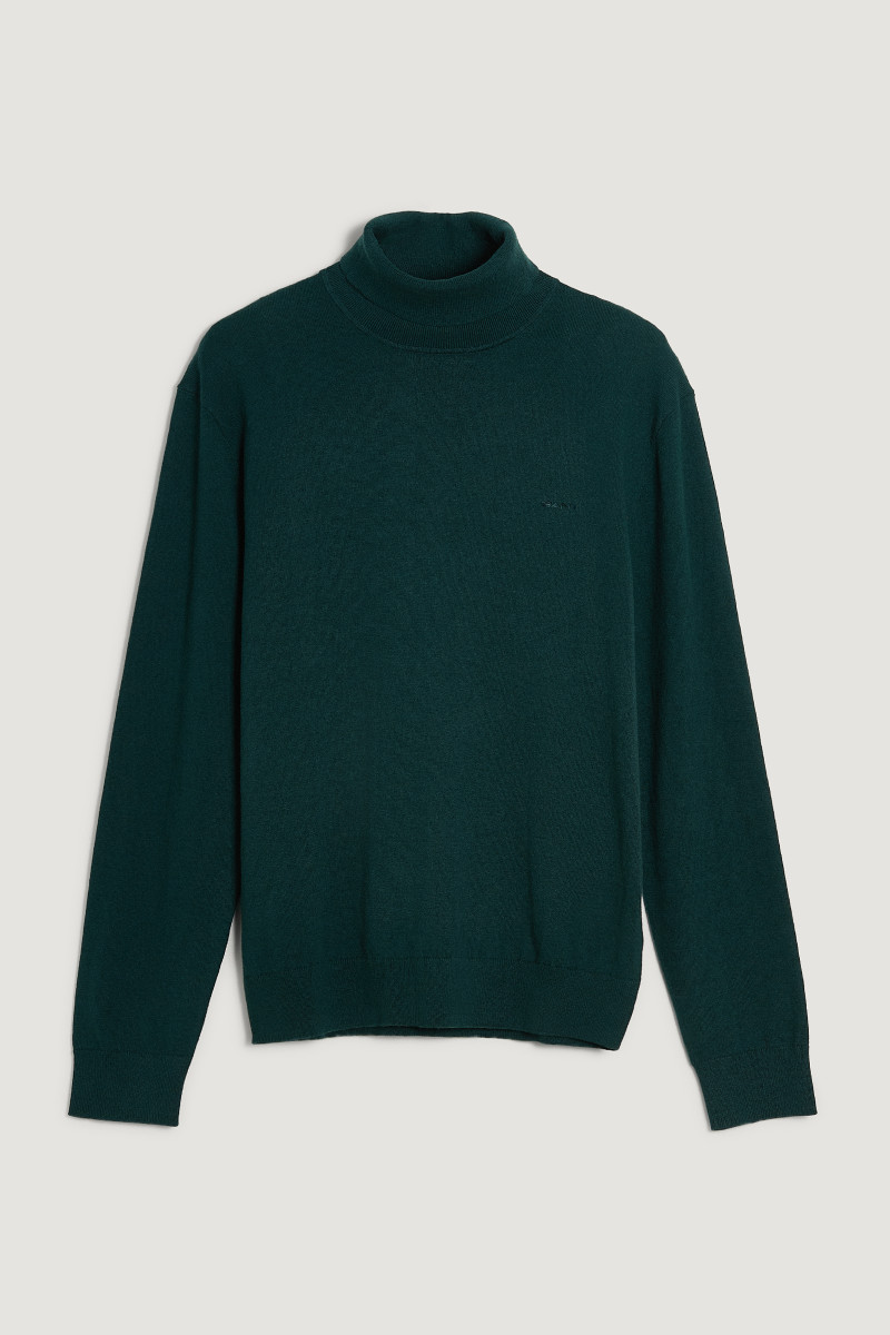 E-shop ROLÁK GANT COTTON CASHMERE TURTLENECK TARTAN GREEN
