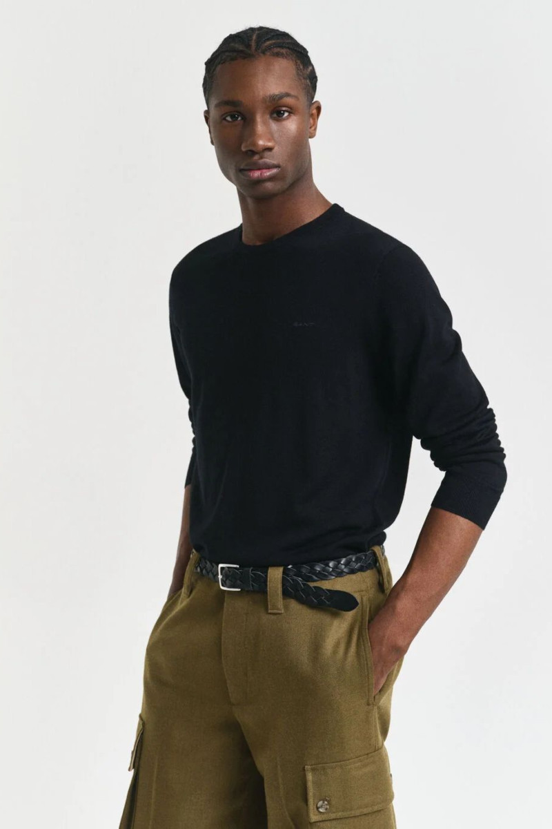 SVETER GANT EXTRAFINE MERINO WOOL C-NECK BLACK