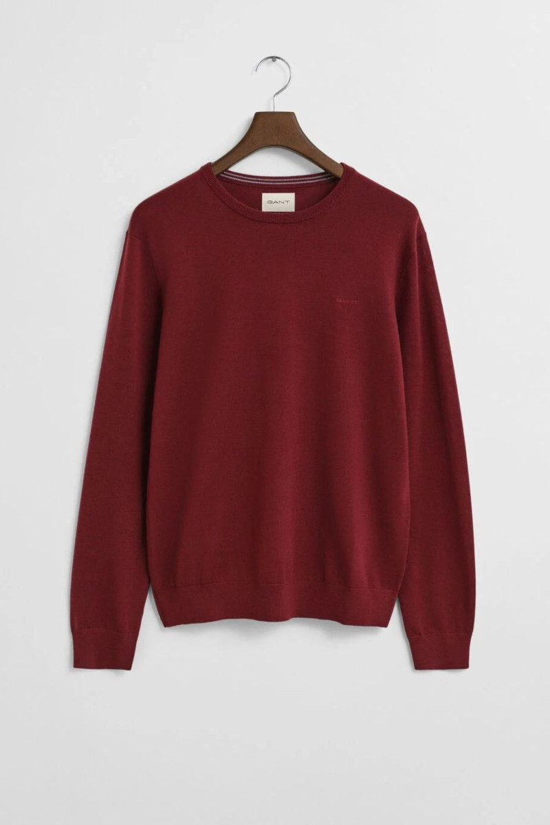 SVETR GANT EXTRAFINE MERINO WOOL C-NECK PLUMPED RED