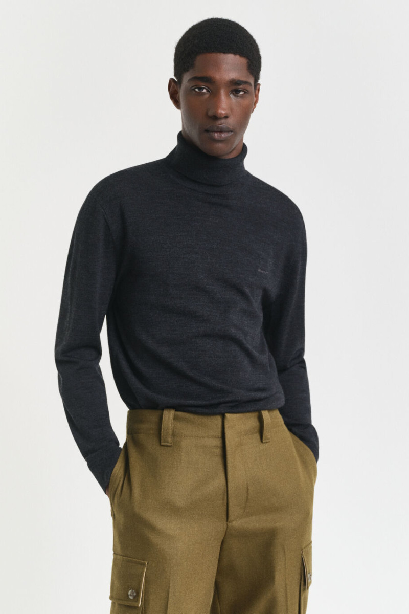 E-shop ROLÁK GANT EXTRAFINE MERINO WOOL TURTLENECK DK CHARCOAL MELANGE