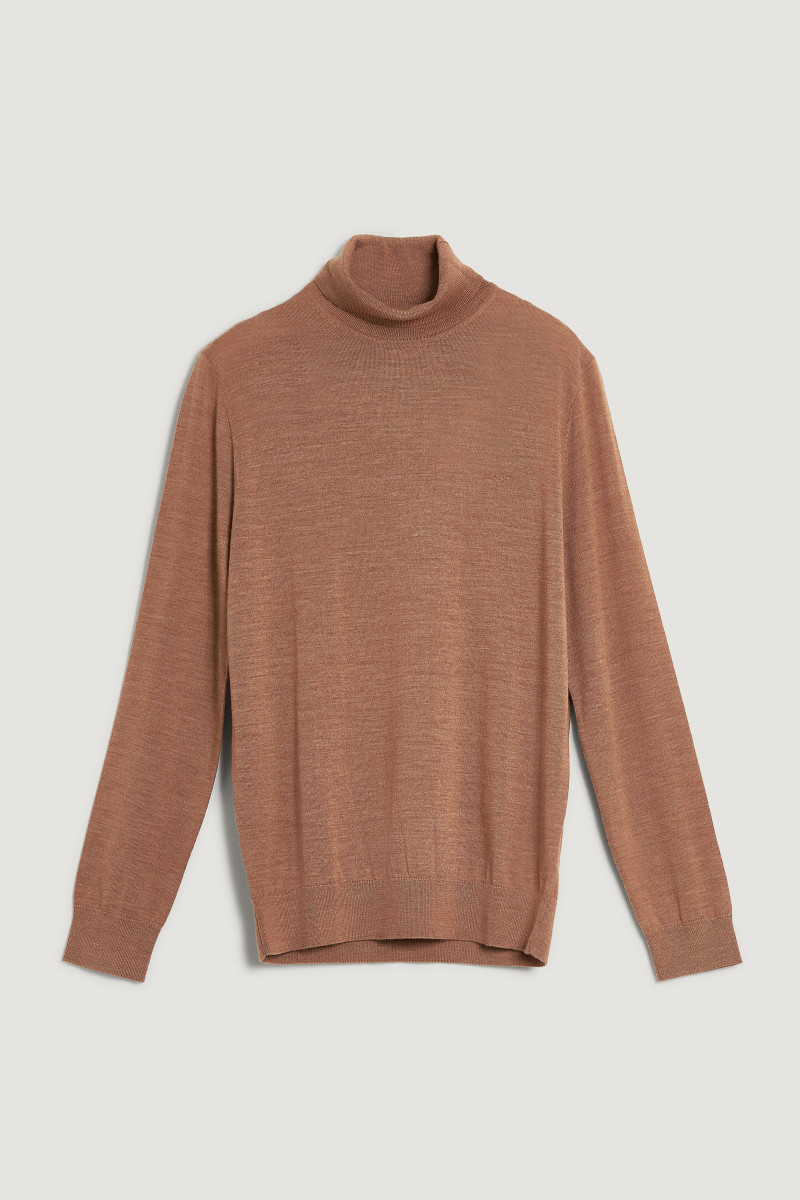 E-shop ROLÁK GANT EXTRAFINE MERINO WOOL TURTLENECK DK. SAND MELANGE
