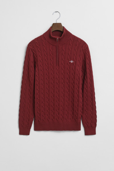 SVETR GANT COTTON CABLE HALF ZIP - Fotografie č. 1