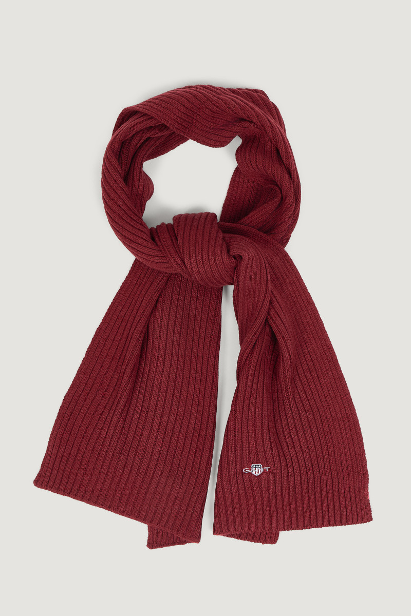 E-shop ŠÁLA GANT COTTON BLEND LOGO SCARF PLUMPED RED