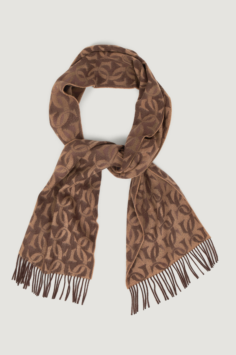 E-shop ŠÁLA GANT G MONOGRAM WOVEN SCARF DEEP BROWN