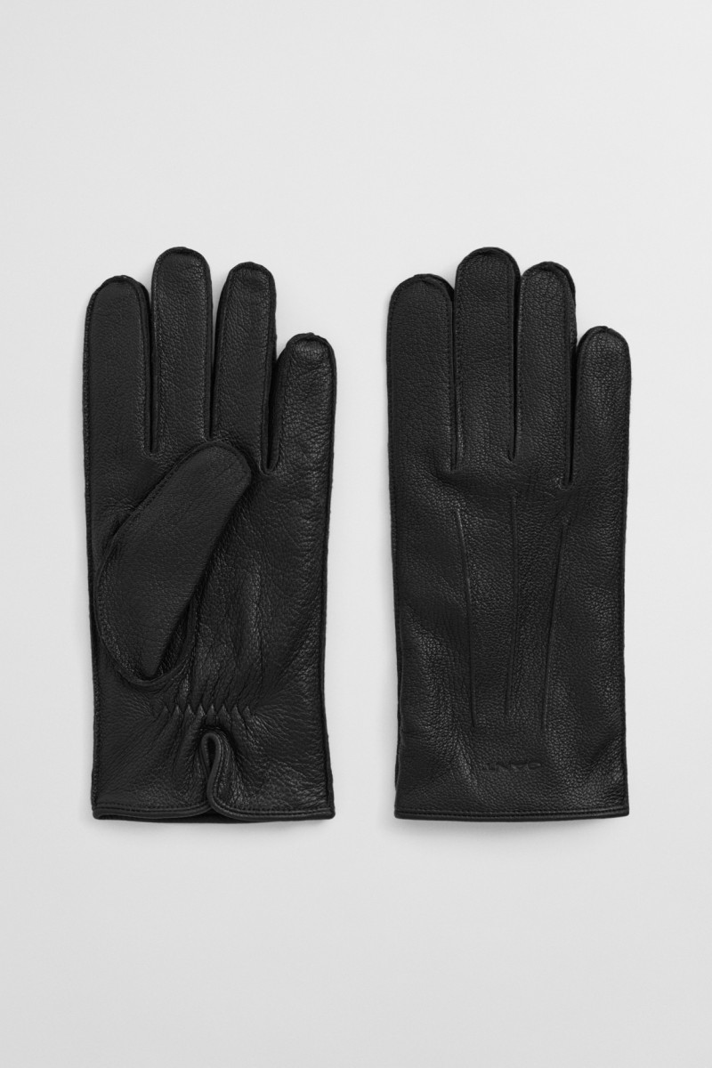 RUKAVICE GANT CASHMERE LINED LEATHER GLOVES BLACK