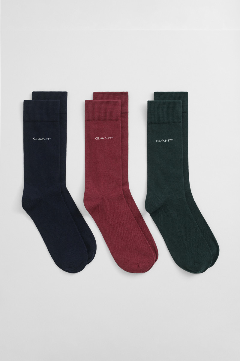 E-shop PONOŽKY GANT SOFT COTTON SOCKS 3-PACK TARTAN GREEN