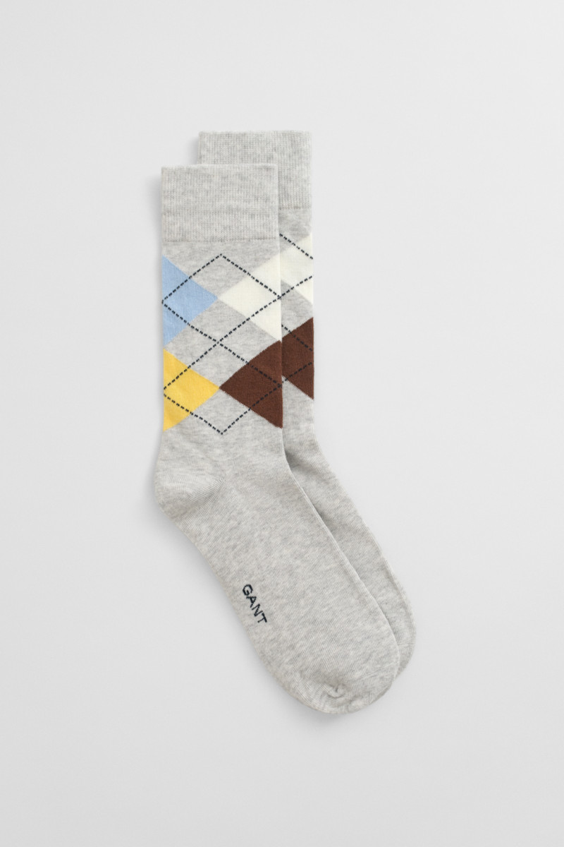 PONOŽKY GANT ARGYLE SOCKS LIGHT GREY MELANGE