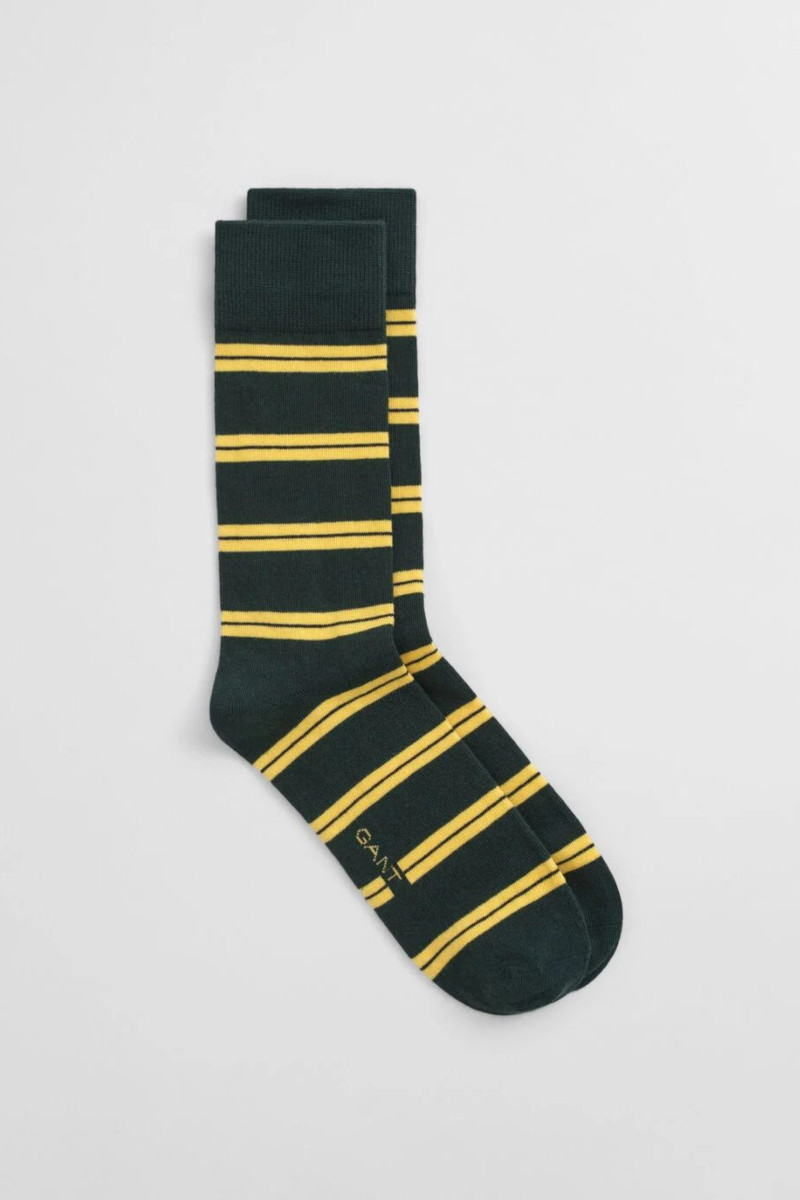 PONOŽKY GANT COLLEGIATE STRIPED SOCKS TARTAN GREEN
