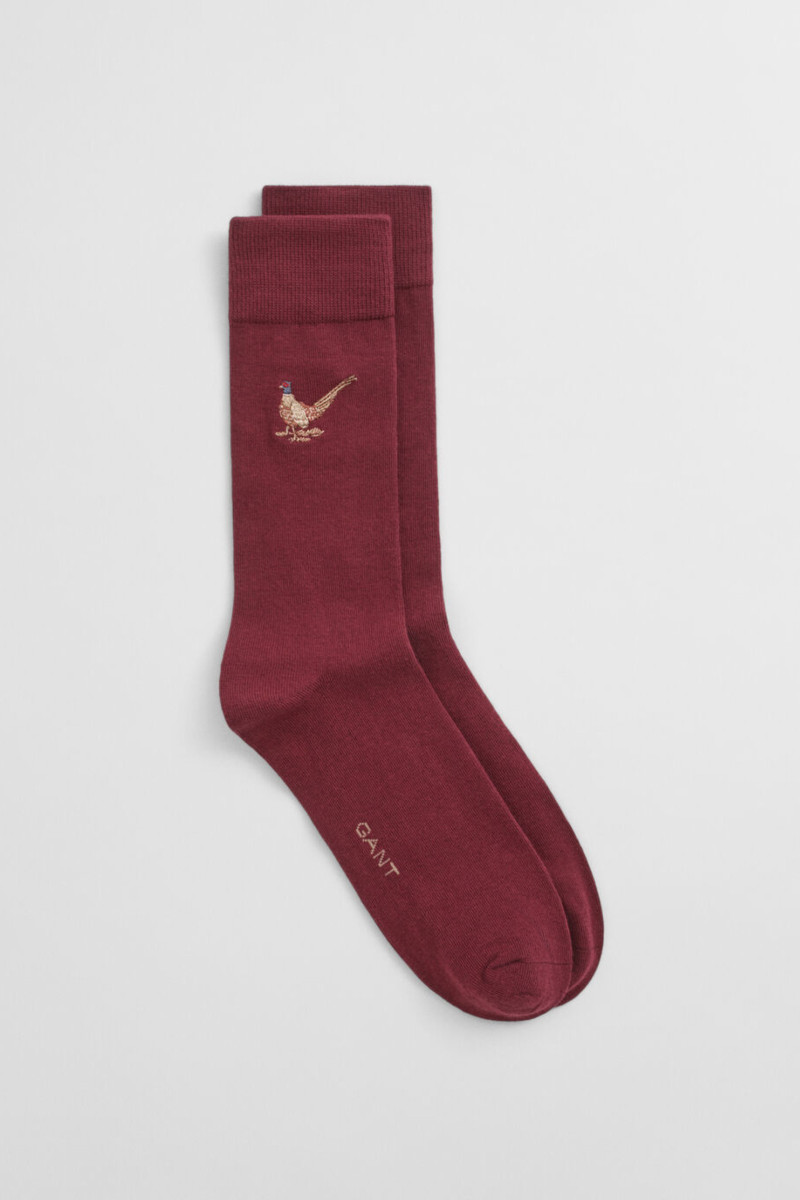 PONOŽKY GANT EMBROIDERED SOCKS PLUMPED RED