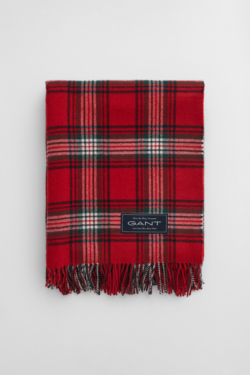 DEKA GANT EXTRA FINE MERINO WOOL THROW 130x180 RUBY RED