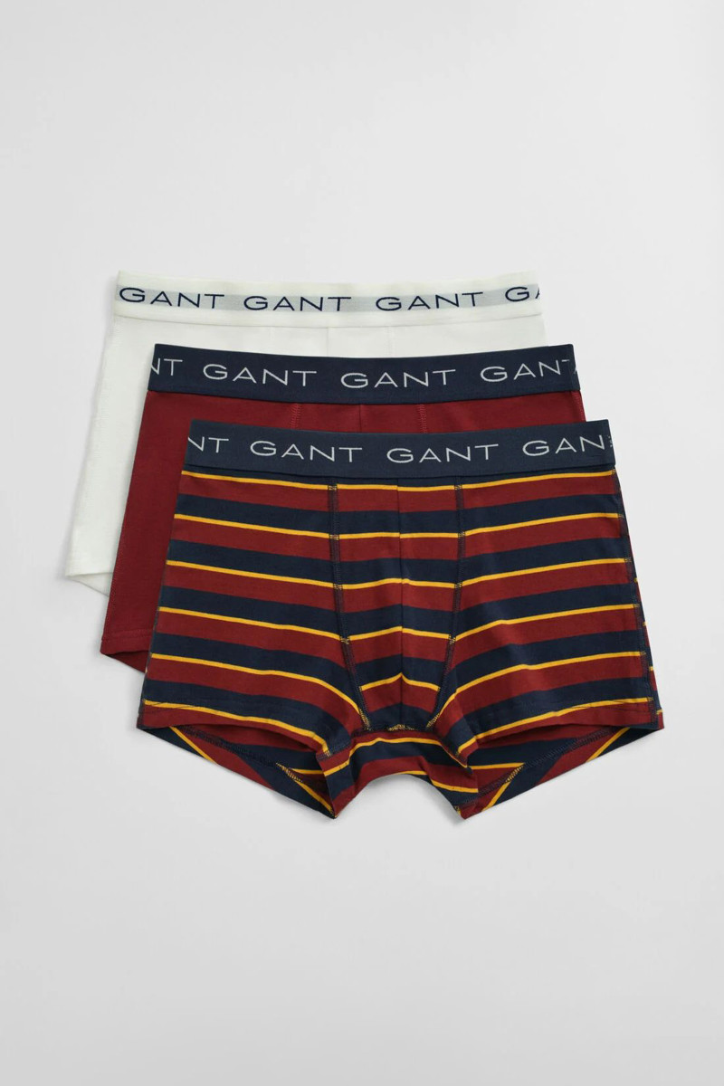 SPODNÁ BIELIZEŇ GANT MULTISTRIPED TRUNK 3-PACK PLUMPED RED