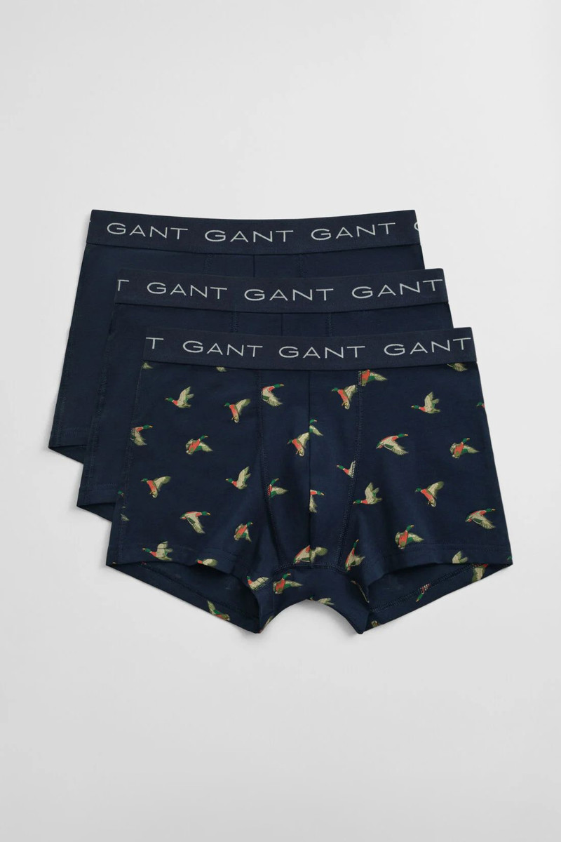 SPODNÍ PRÁDLO GANT DUCK PRINT TRUNK 3-PACK MARINE