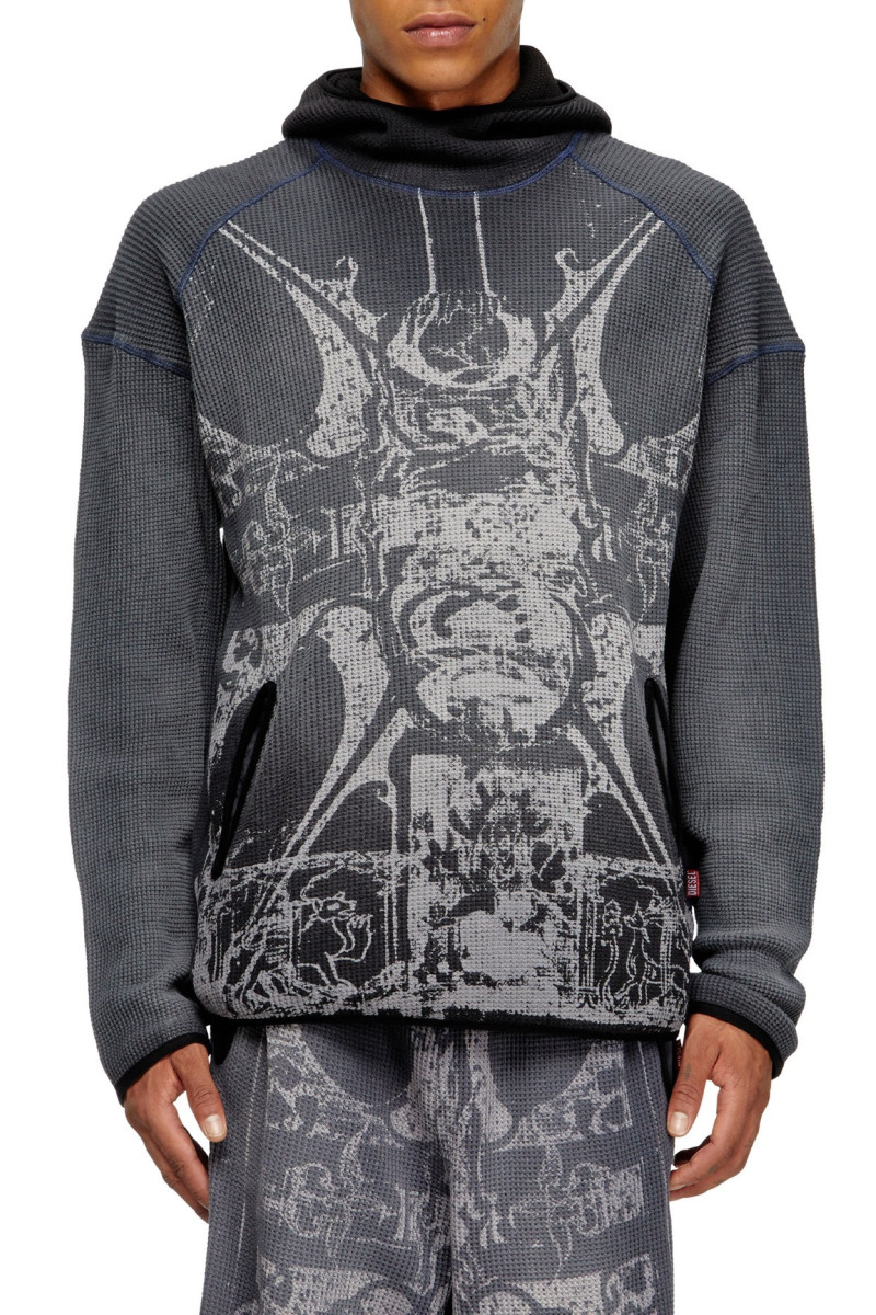 Levně Mikina diesel s-waf-hood-new sweat-shirt black