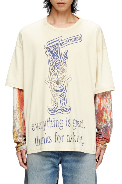 PÓLÓ DIESEL T-BOXT-DB-LS-RIB-T1 T-SHIRT - Kép 1