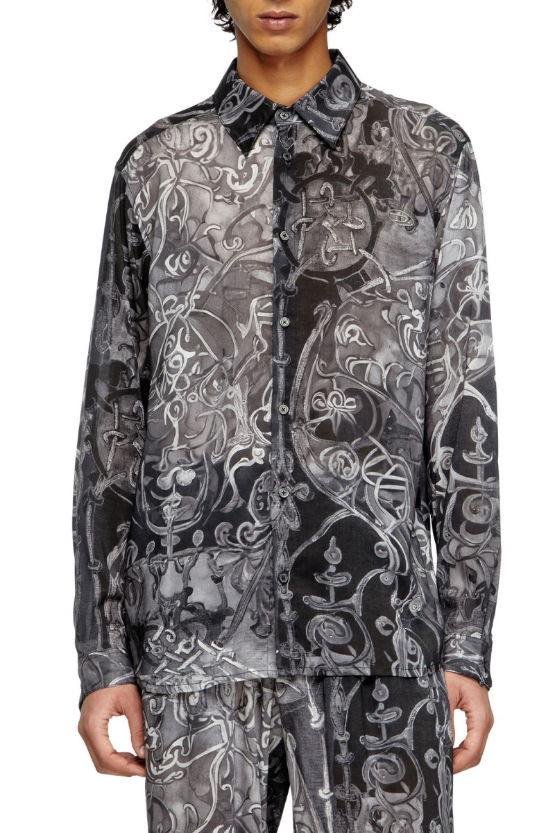 Levně Košile diesel s-simply-b-ajfw shirt black