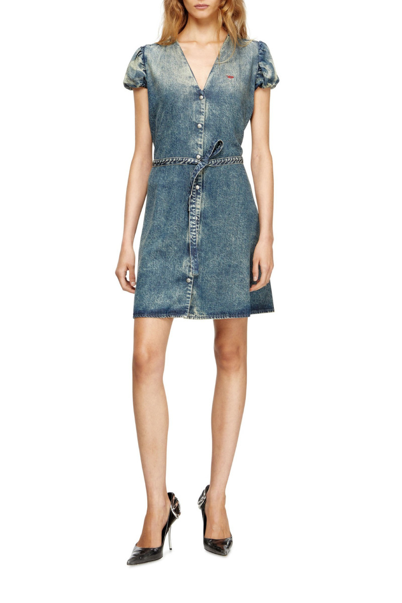 Levně Šaty diesel de-ollish-d dress blue