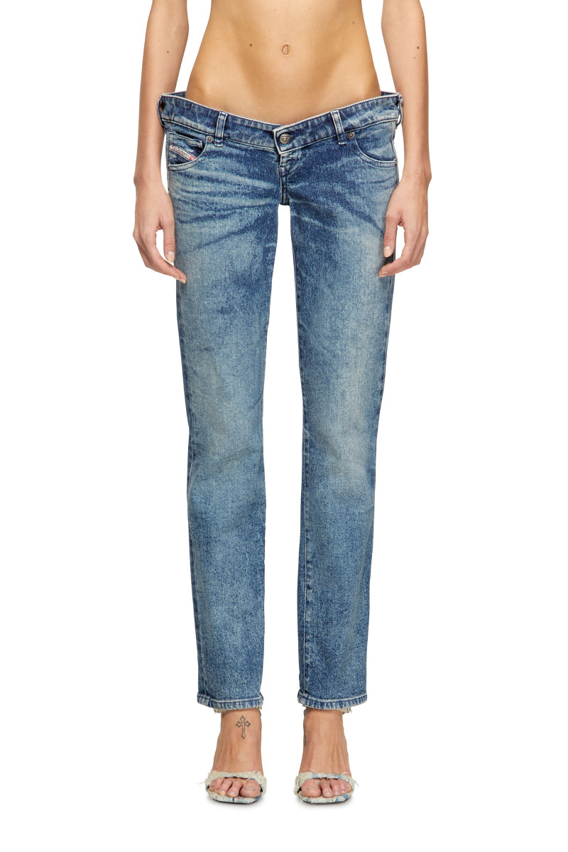 Levně Džíny diesel d-waisty-fsh6 trousers blue