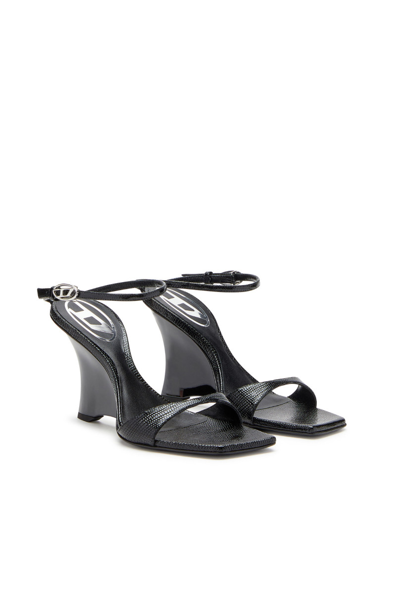 Sandále Diesel Amber D-Amber Sandal Wedge Sandals Black