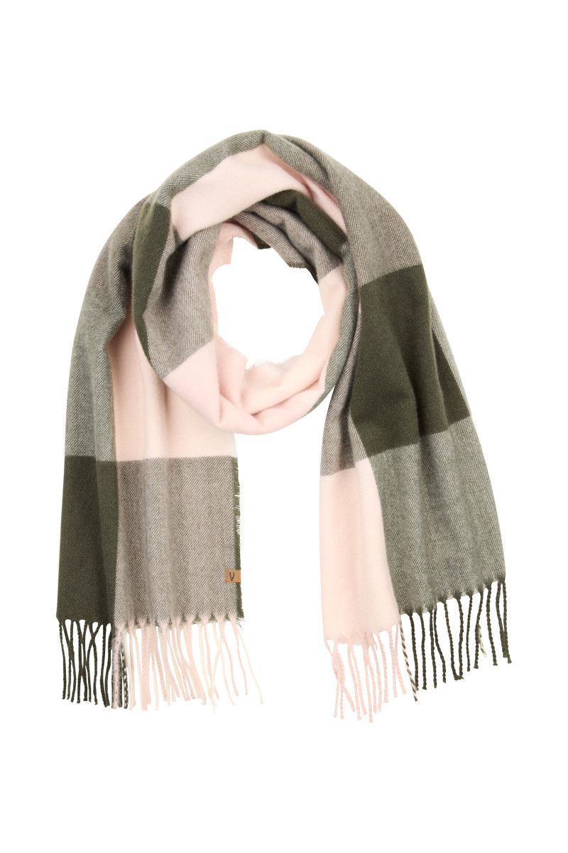ŠÁL CAMEL ACTIVE WOVEN CHECK SCARF ROSE