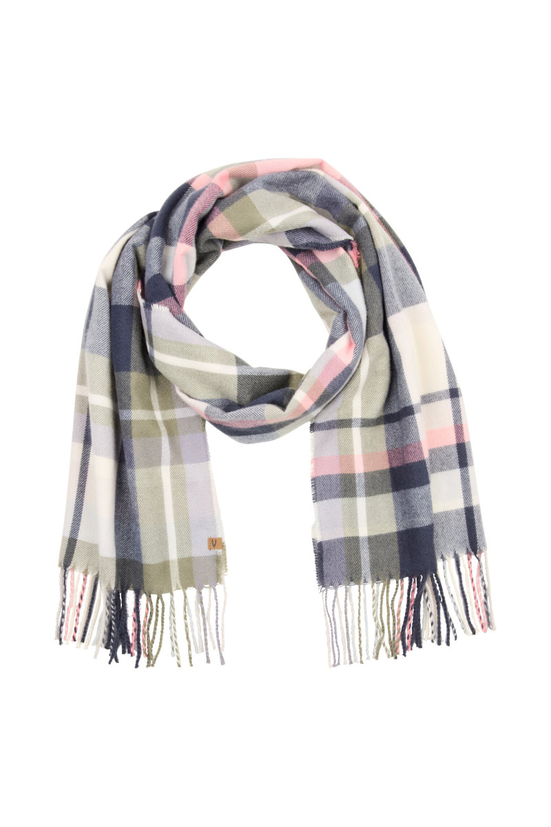 Sál Camel Active Woven Check Scarf Tinted Blue