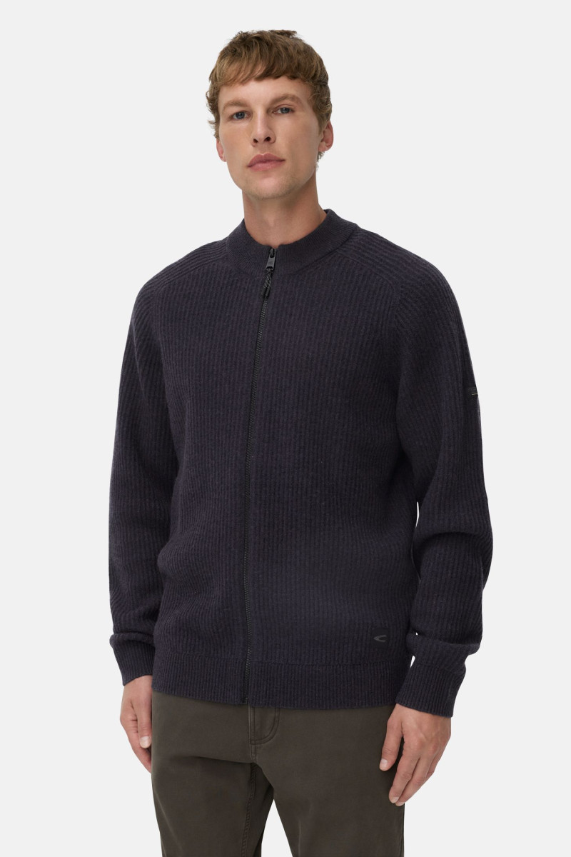 Levně Svetr camel active knitted jacket dark indigo