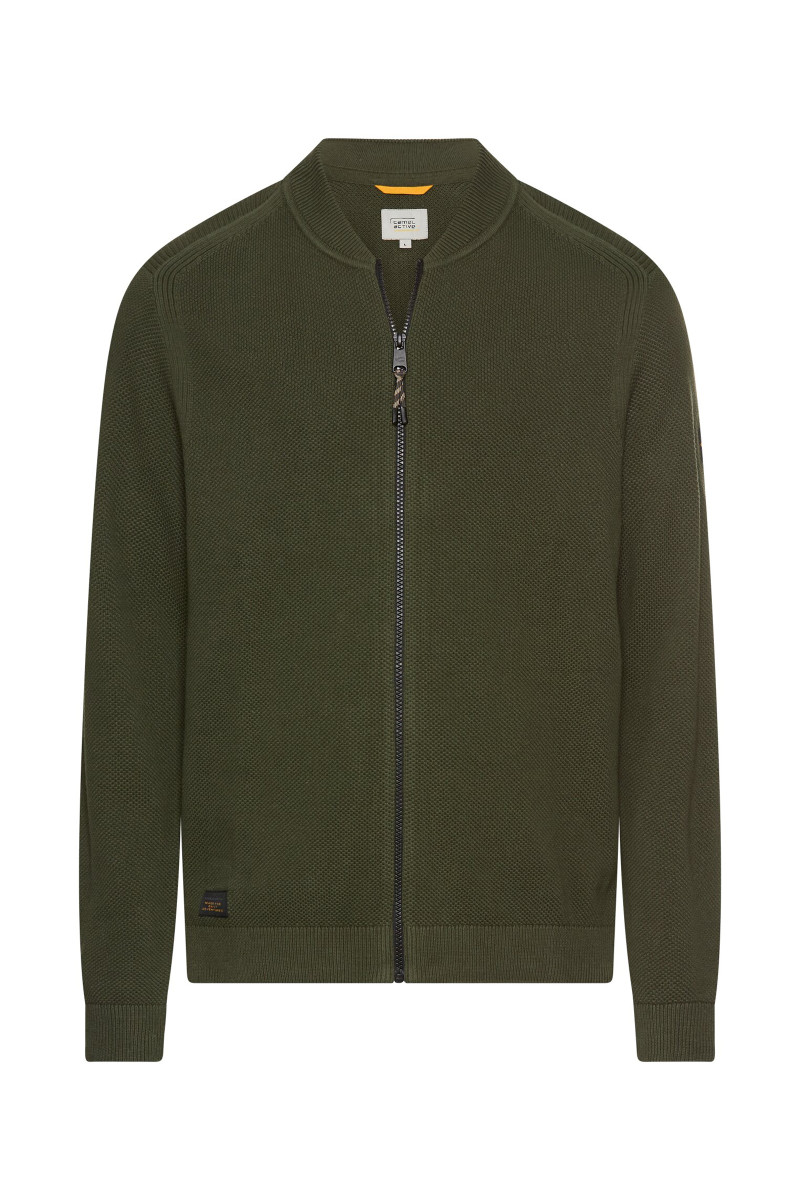 Sveter Camel Active Knitted Jacket Forest Green