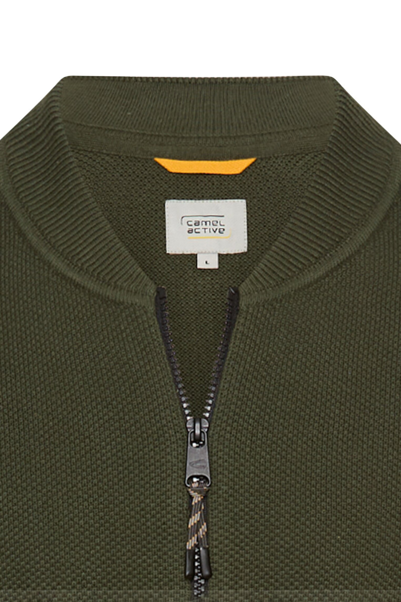 Sveter Camel Active Knitted Jacket Forest Green