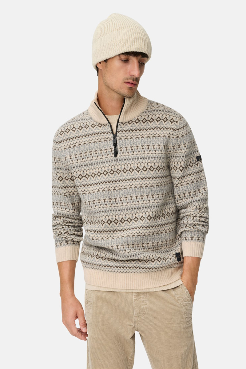 Sveter Camel Active Knitted Troyer Oatmeal