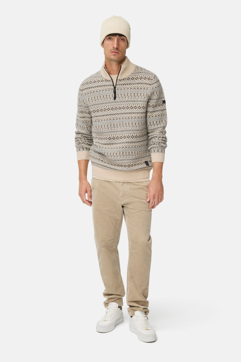 Sveter Camel Active Knitted Troyer Oatmeal