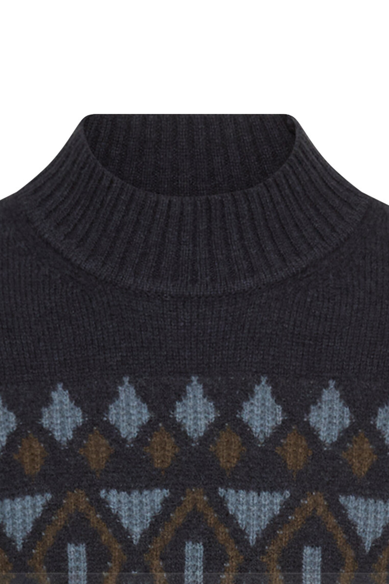 Sveter Camel Active Mock Neck Pullover Dark Indigo