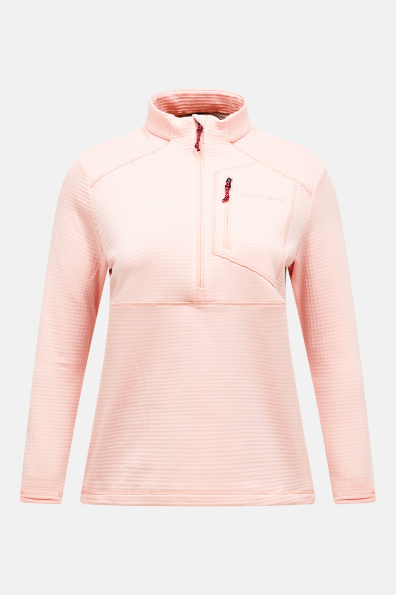 Levně Mikina peak performance w trail polartec half zip peach fuzz