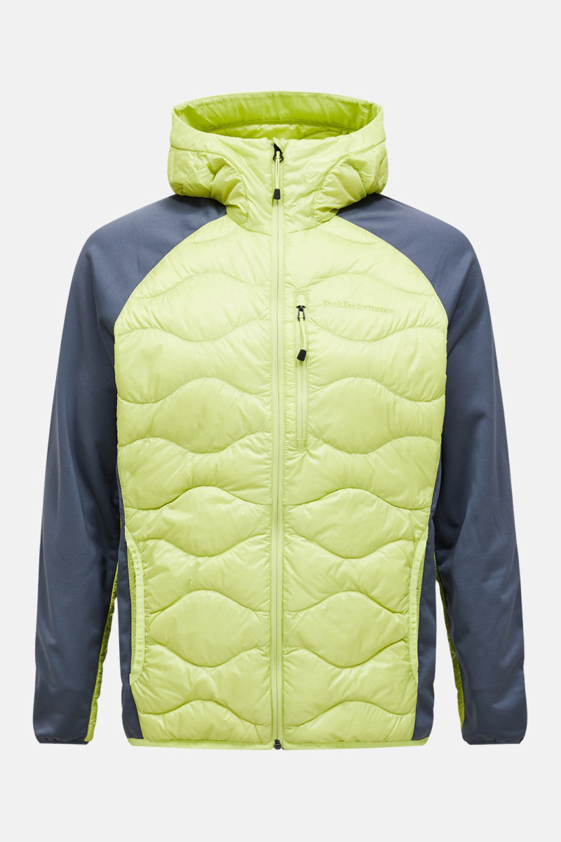 Levně Bunda peak performance m helium down hybrid hood crystal green