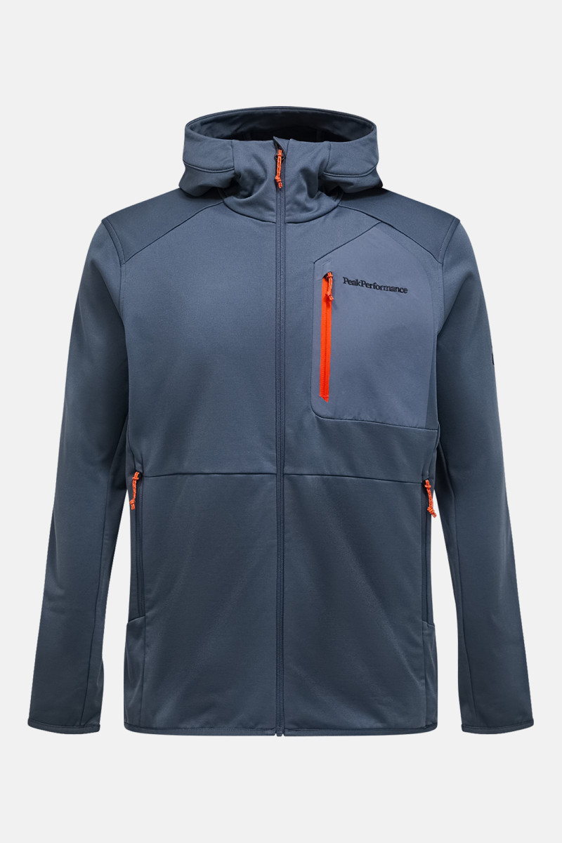 Levně Mikina peak performance m utility light zip hood mountain mist