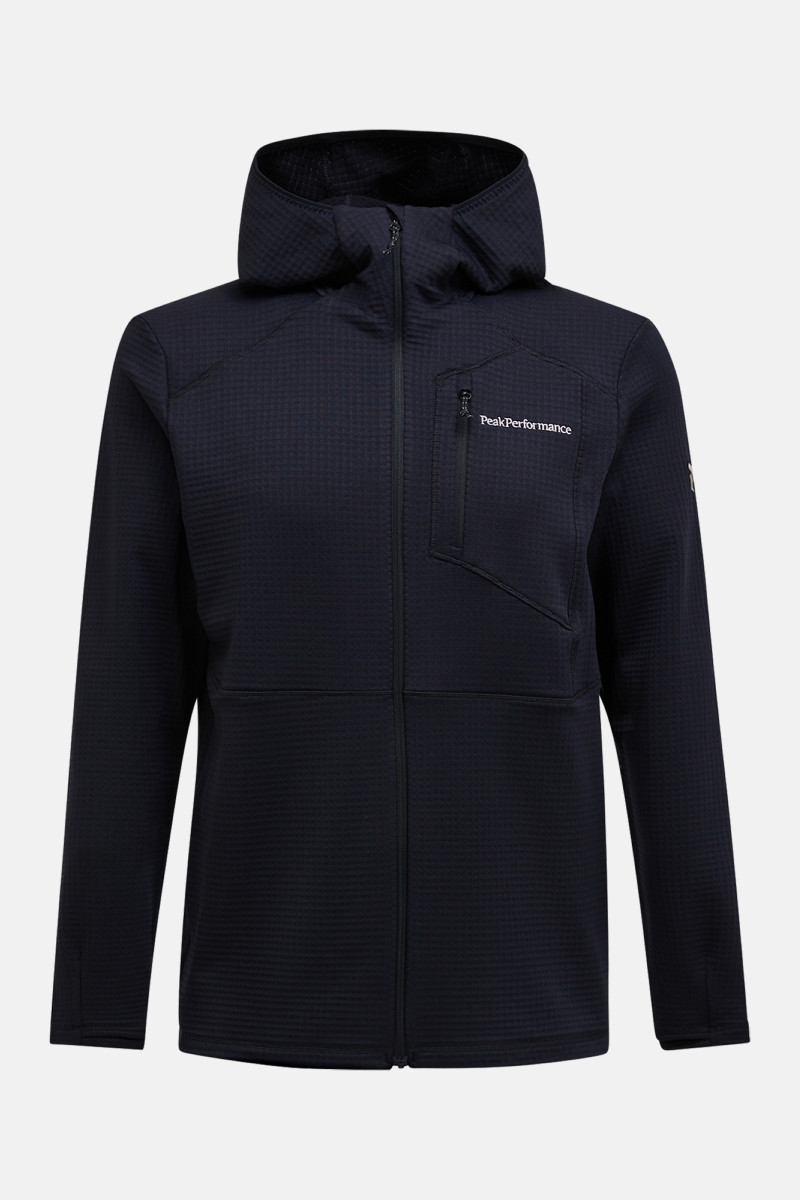 Levně Mikina peak performance m trail polartec zip hood black