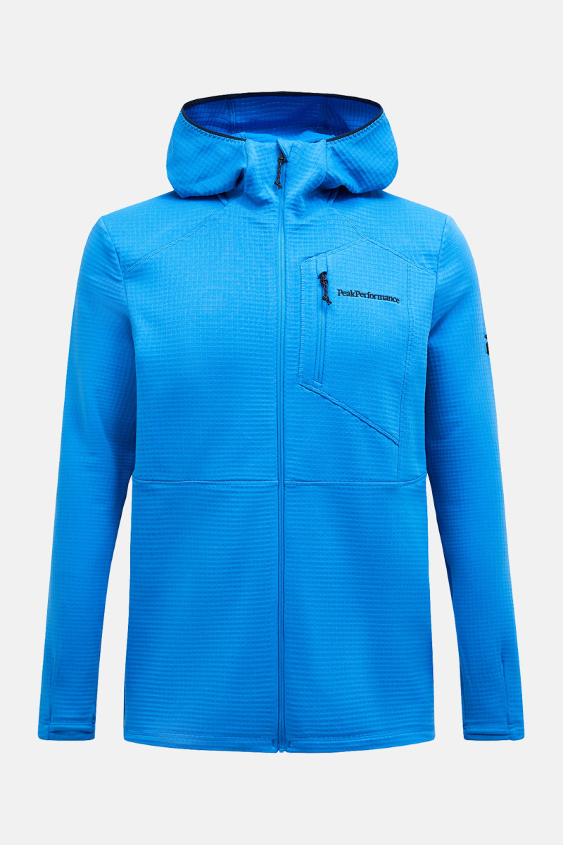 Levně Mikina peak performance m trail polartec zip hood azure ascent