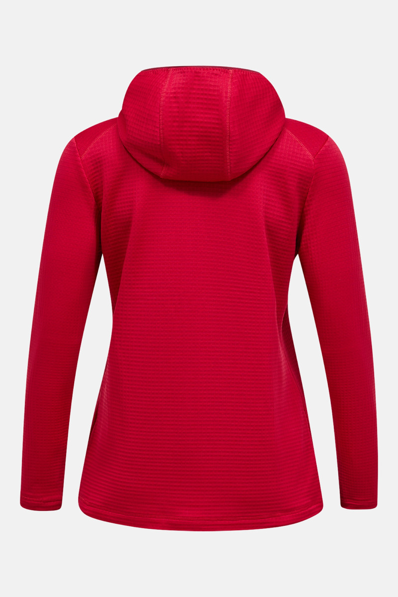 Mikina Peak Performance W Trail Polartec Zip Hood Tech Burgundy