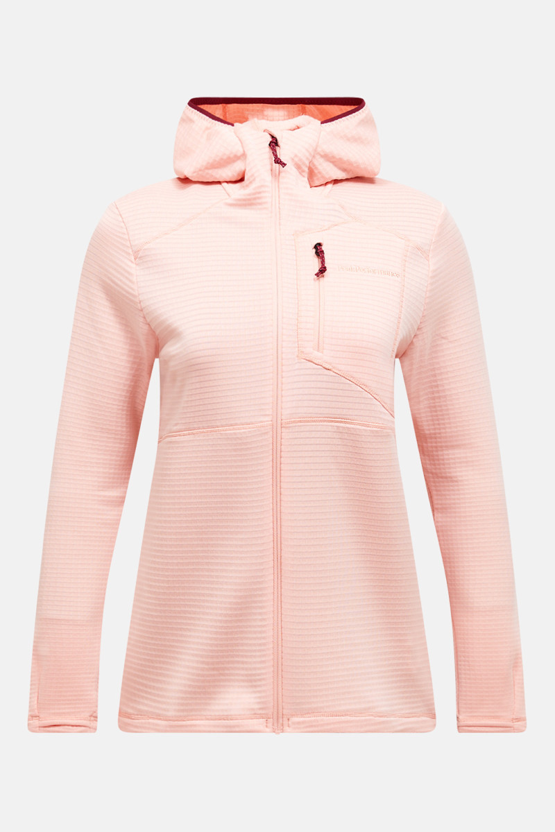 Levně Mikina peak performance w trail polartec zip hood peach fuzz