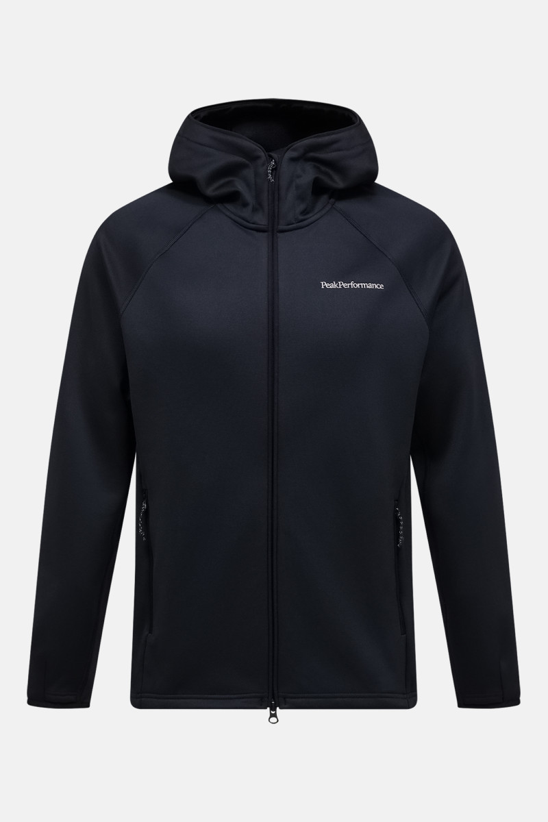 Mikina Peak Performance M Midlayer Zip Hood Black