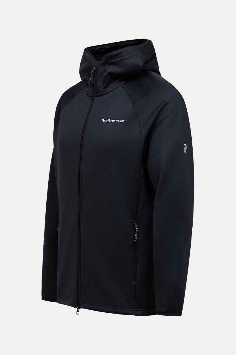 Mikina Peak Performance M Midlayer Zip Hood Black